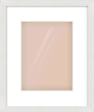 White Flat Frame for 18 × 24cm artwork, with Smooth White Single Mount