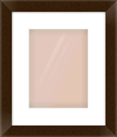 Wenge Stained Flat Frame for 18 × 24cm artwork, with Smooth White Single Mount