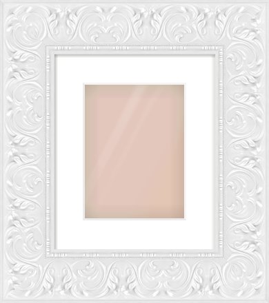 White Scoop Frame for 18 × 24cm artwork, with Smooth White Single Mount