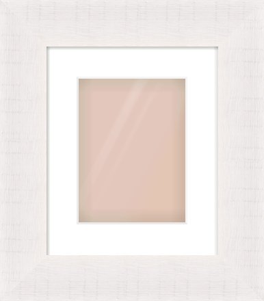 Rough Cut Effect Flat Frame for 18 × 24cm artwork, with Smooth White Single Mount