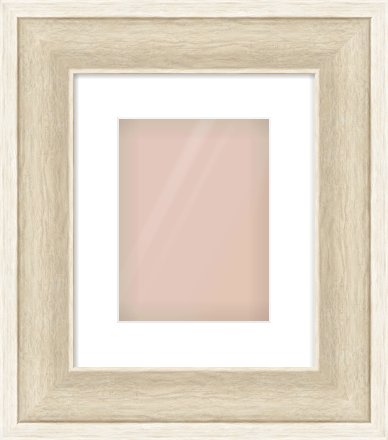 Silver / White Scoop Frame for 18 × 24cm artwork, with Smooth White Single Mount
