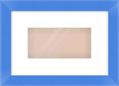 Light Blue Paint Flat Frame for 20 × 10cm artwork, with Smooth White Single Mount