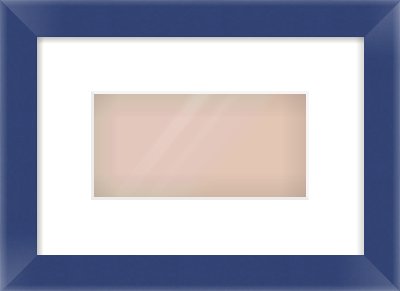 Blue Paint Flat Frame for 20 × 10cm artwork, with Smooth White Single Mount