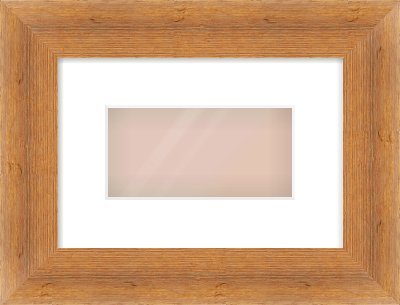 Antique Pine Flat Frame for 20 × 10cm artwork, with Smooth White Single Mount