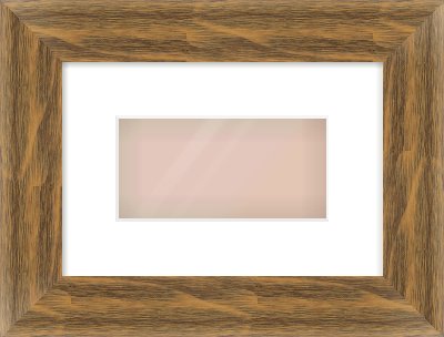 Characteristic Brown Flat Frame for 20 × 10cm artwork, with Smooth White Single Mount