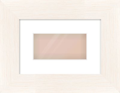 Ivory Driftwood Flat Frame for 20 × 10cm artwork, with Smooth White Single Mount