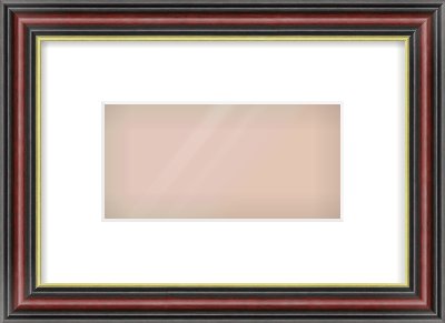 Brown Reverse Frame for 20 × 10cm artwork, with Smooth White Single Mount
