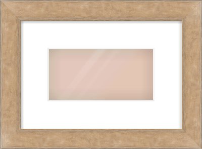 Bronze Flat Frame for 20 × 10cm artwork, with Smooth White Single Mount