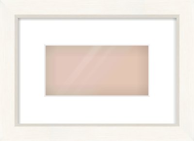 Cream Flat Frame for 20 × 10cm artwork, with Smooth White Single Mount