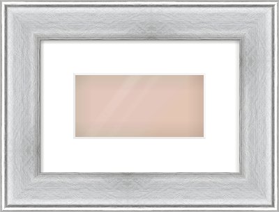 Brushed Silver Cushion Frame for 20 × 10cm artwork, with Smooth White Single Mount