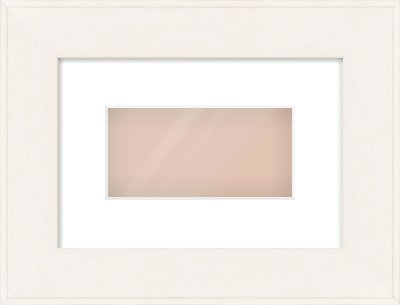 Ivory Flat Frame for 20 × 10cm artwork, with Smooth White Single Mount
