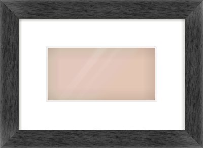 Black Flat Frame for 20 × 10cm artwork, with Smooth White Single Mount
