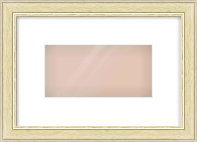 Ivory Reverse Frame for 20 × 10cm artwork, with Smooth White Single Mount