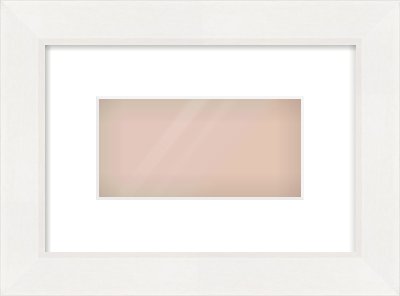 White Beveled Frame for 20 × 10cm artwork, with Smooth White Single Mount