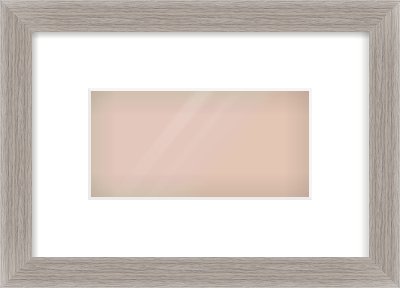Grey Flat Frame for 20 × 10cm artwork, with Smooth White Single Mount