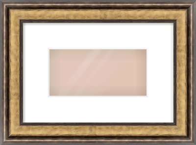 Gold Spoon Frame for 20 × 10cm artwork, with Smooth White Single Mount