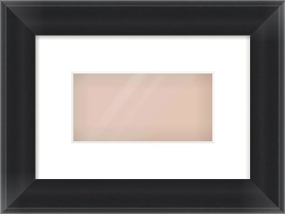 Black Cushion Frame for 20 × 10cm artwork, with Smooth White Single Mount
