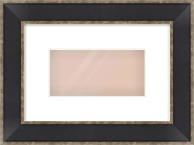 Black & Champagne Silver Bevel Frame for 20 × 10cm artwork, with Smooth White Single Mount