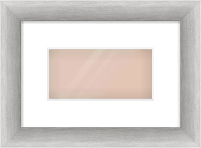 Silver Cushion Frame for 20 × 10cm artwork, with Smooth White Single Mount
