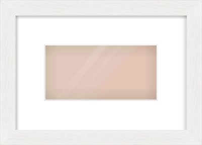 White Stain Flat Frame for 20 × 10cm artwork, with Smooth White Single Mount