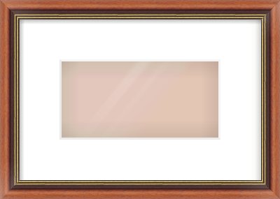 Brown Spoon Frame for 20 × 10cm artwork, with Smooth White Single Mount