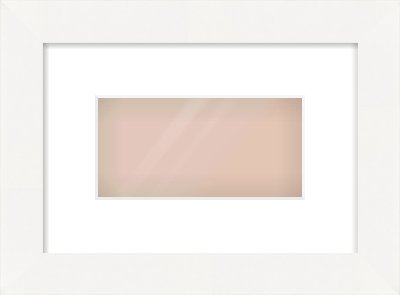 White Flat Frame for 20 × 10cm artwork, with Smooth White Single Mount