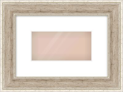 Silver Flat Frame for 20 × 10cm artwork, with Smooth White Single Mount