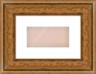 Gold Scoop Frame for 20 × 10cm artwork, with Smooth White Single Mount