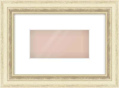 Ivory Distressed Frame for 20 × 10cm artwork, with Smooth White Single Mount