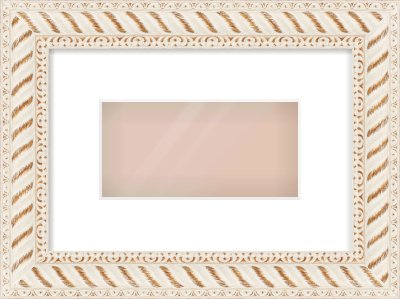 Off White & Gold Dome Frame for 20 × 10cm artwork, with Smooth White Single Mount