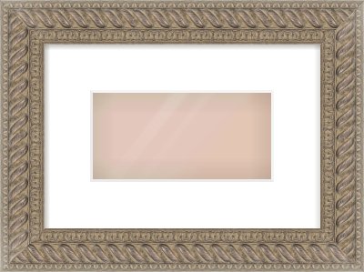 Silver Dome Frame for 20 × 10cm artwork, with Smooth White Single Mount