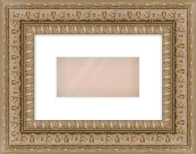 Gold Reverse Frame for 20 × 10cm artwork, with Smooth White Single Mount