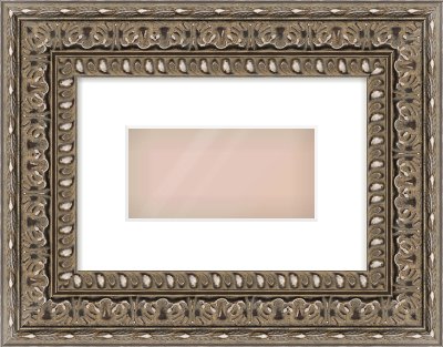 Silver Reverse Frame for 20 × 10cm artwork, with Smooth White Single Mount
