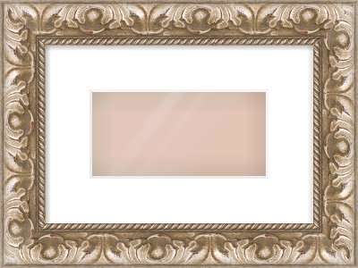 Silver Scoop Frame for 20 × 10cm artwork, with Smooth White Single Mount