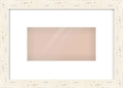 White Flat Frame for 20 × 10cm artwork, with Smooth White Single Mount