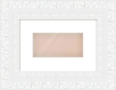 White Reverse Frame for 20 × 10cm artwork, with Smooth White Single Mount