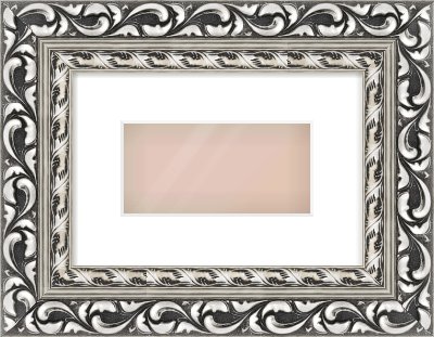 Silver Reverse Frame for 20 × 10cm artwork, with Smooth White Single Mount