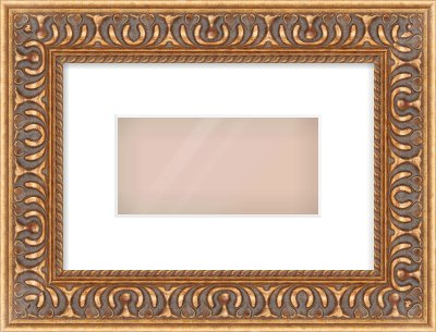 Gold Reverse Frame for 20 × 10cm artwork, with Smooth White Single Mount
