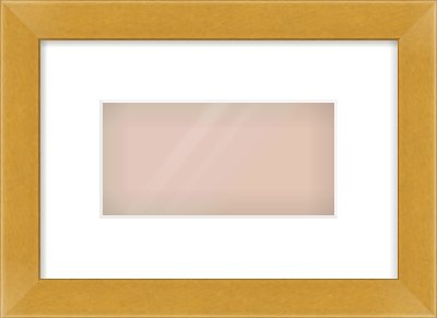 Gold Flat Frame for 20 × 10cm artwork, with Smooth White Single Mount
