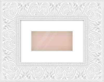 White Scoop Frame for 20 × 10cm artwork, with Smooth White Single Mount