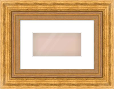 Gold Reverse Frame for 20 × 10cm artwork, with Smooth White Single Mount