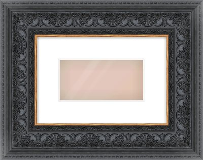Black Reverse Frame for 20 × 10cm artwork, with Smooth White Single Mount