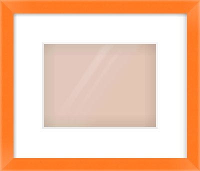 Orange Paint Flat Frame for 20 × 15cm artwork, with Smooth White Single Mount