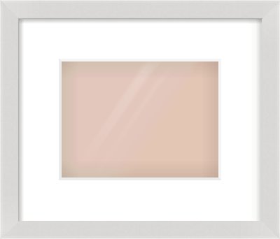Silver Flat Frame for 20 × 15cm artwork, with Smooth White Single Mount