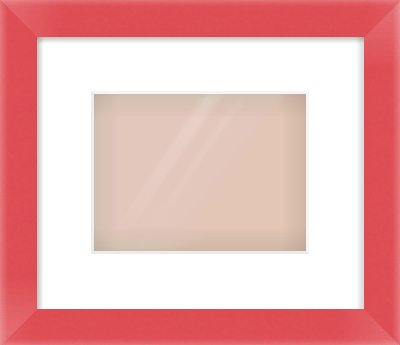 Red Paint Flat Frame for 20 × 15cm artwork, with Smooth White Single Mount