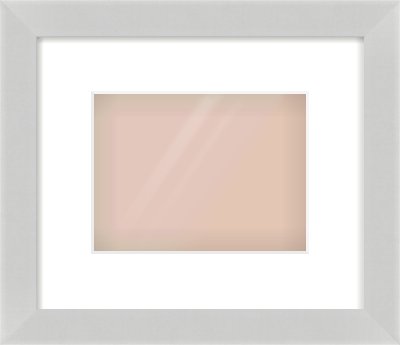 Matte Silver Flat Frame for 20 × 15cm artwork, with Smooth White Single Mount