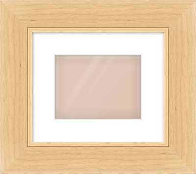 Natural Wood Flat Frame for 20 × 15cm artwork, with Smooth White Single Mount