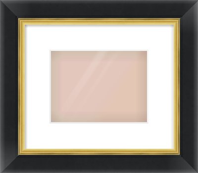 Black/Gold Reverse Frame for 20 × 15cm artwork, with Smooth White Single Mount