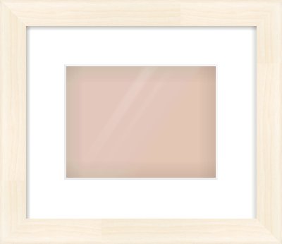 Natural Wood Flat Frame for 20 × 15cm artwork, with Smooth White Single Mount
