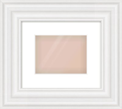 White Spoon Frame for 20 × 15cm artwork, with Smooth White Single Mount